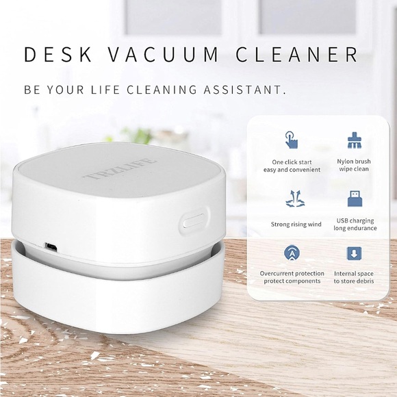 NIB Mini Desk Vacuum Cleaner Durable Desk Accessory Sucks Tiny Items - Picture 5 of 8